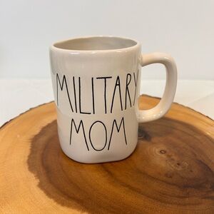 Rae Dunn White with Black Writing ‘Military Mom’ Mug 16 ounces